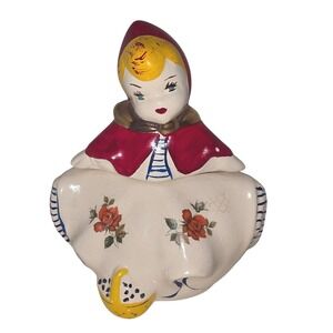 Vintage Little Red Riding‎ Hood Cracker, Cookie, Sugar Jar by Hull Pottery 1943